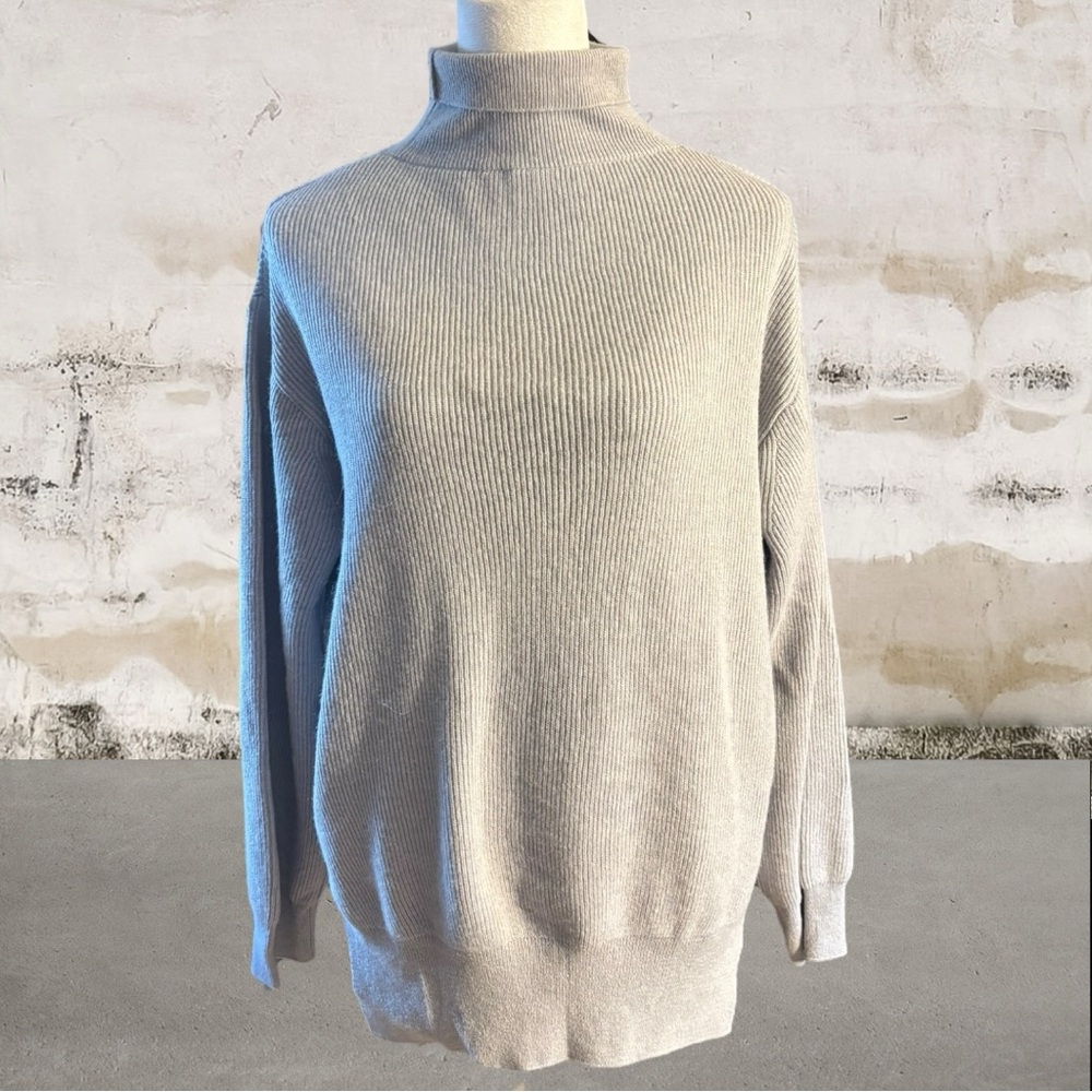 The Frankie Shop Women's Light Gray Knitwear Turtleneck Sweater Size XS/S
